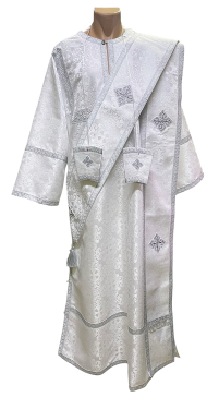 СТИХАРЬ Дьяконский   Белый  52р/д150см   Парча 