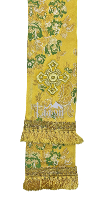 ЗАКЛАДКА для Евангелия Желтая 9/140см Парча Атлас