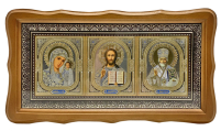 Трійник Вседержитель Казанська Миколай   21/39см  Дерево 