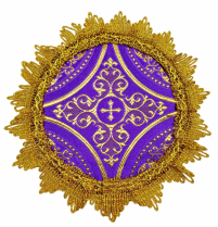 ПІДСТАВКА під підсвічник Фіолетова 16см Парча