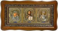 Трійник Вседержитель Казанська Миколай   21/39см  Дерево 
