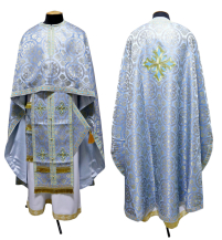 Облачение   Голубо-золотое   54р/д145см   Парча "Розочки"
