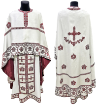 Облачение  Бело-красное  52р/д135см   Греческий купюр