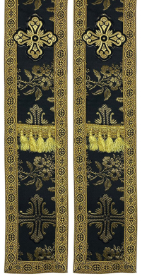 ОРАРЬ   Черный  ↔12см↕350см   Парча 