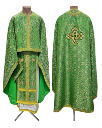 Облачение  Зеленое  56р/д145см   Парча "Колесо"