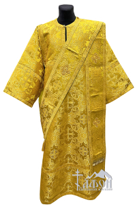 СТИХАРЬ   Желтый с орарем и нарукавниками   р48/д140см   Парча  «Херувим»