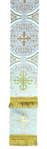 ЗАКЛАДКА для Евангелия Бело-золотая 12/140см Парча