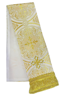 ЗАКЛАДКА для Евангелия Бело-золотая 11/140см Парча