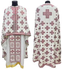 Облачение  Бело-красное  54р/д145см   Греческий купюр