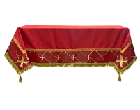 СКАТЕРТЬ   Красная   ↕175см ↔175см  Парча 