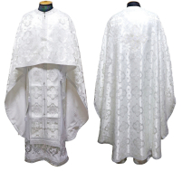 Облачение   Белое   56р/д145 см   Парча "Греческий крест"   