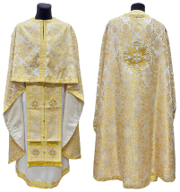 Облачение  Бело-золотое  54р/д145см  Парча "Лучики"