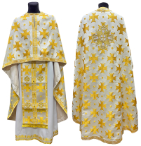 Облачение  Бело-золотое  54р/д145 см   Парча "Ликийський Крест"  