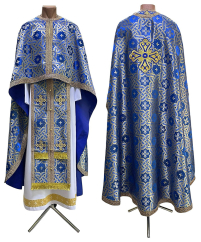 Облачение  Синее  50р/д145см   Парча "Вифлиемская звезда"