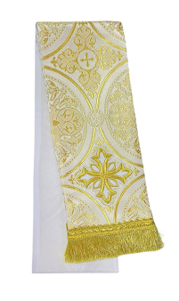 ЗАКЛАДКА для Евангелия Бело-золотая 12,5/140см Парча