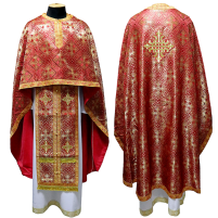 Облачение  Красное   52р/д145см   Парча "Крест-ромб"