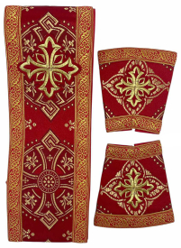 ОРАРЬ и ПОРУЧИ Красные   ↔12,5см↕300см   Парча 