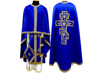 Облачение  Синее  56р/д145см   Королевский атлас Вышивка