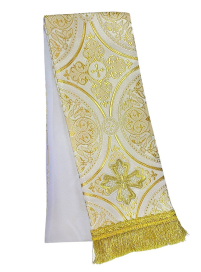 ЗАКЛАДКА для Евангелия Бело-золотая 13/140см Парча