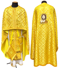 Облачение  Желтое  50р/д145см   Парча "Икона Спаситель" 