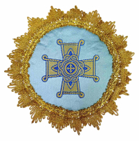 ПІДСТАВКА під підсвічник Блакитна 16см Парча