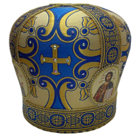 МИТРА   Синяя   Размер 56,5   Парча  