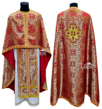 Облачение  Красное   52р/д145см   Парча   "Греческий крест"