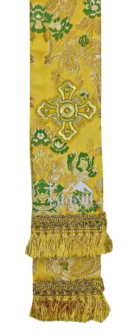 ЗАКЛАДКА для Евангелия Желтая 7/140см Парча Атлас