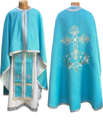 Облачение   Голубое  52р/д145см   Королевский атлас Вышивка