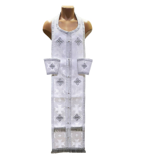 Требный набор ЕПИТРАХИЛЬ и ПОРУЧИ Белый Парча