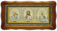 Трійник Вседержитель Казанська Миколай   21/39см  Дерево 
