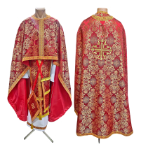 Облачение  Красное   56р/д145см   Парча "Виноградная лоза"