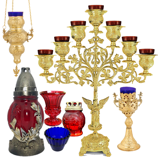 ЛАМПАДИ, СТАКАНИ для лампад, поминальні лампади і тому подібне