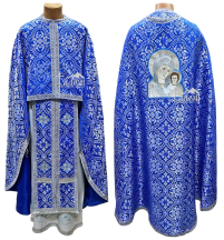 Облачение  Синее  52р/д145см   Парча "Розочки"