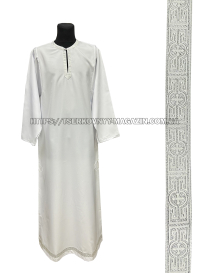 ПІДРИЗНИК   Білий   р48/д155см   Габардин Галун 