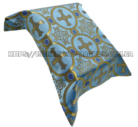 НАКИДКА на АНАЛОЙ  ↑50см ⟷ Верх 34см ⟷Низ 38см  Голубая  Парча