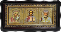 Трійник Вседержитель Казанська Миколай   21/39см  Дерево 