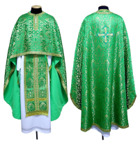 Облачение  Зеленое  60р/д145см   Парча"Виноградная лоза"