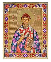 СПИРИДОН ТРИМІФУНТСЬКИЙ   ↕19см ↔15см МДФ Шовкографія Воск Греція