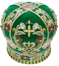 МИТРА   Зеленая   Размер 56   Бархат Ручная Вышивка   Камни Swarovski
