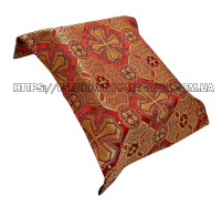 НАКИДКА на АНАЛОЙ  ↑50см ⟷ Верх 34см ⟷Низ 38см  Червона  Парча