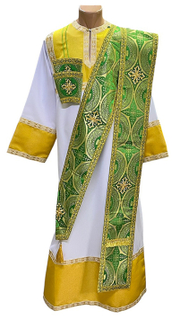 ОРАРЬ Дьяконский   Зеленый  ↔17,5см↕250см   Парча 