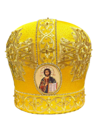 МИТРА   Жовта   Розмір 58   Парча  Вишивка 