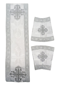 ОРАРЬ  и ПОРУЧИ Белые Парча