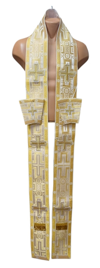 ОРАРЬ і ПОРУЧІ Біле-Золото Парча