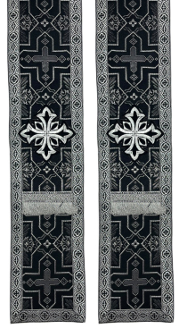 ОРАРЬ   Черный  ↔13см↕300см   Парча 