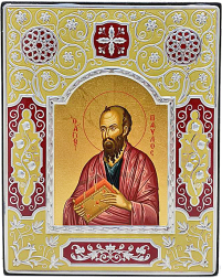 ПАВЛО   ↕19см ↔15см МДФ Шовкографія Срібло Сусальне золото Емаль Греція