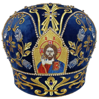 МИТРА   Синя   Розмір 60   Оксамит Вишивка 