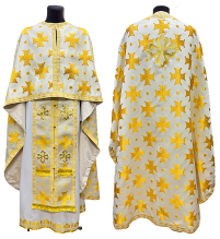 Облачение  Бело-золотое  52р/д145 см   Парча "Ликийський Крест"  