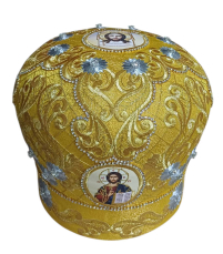 МИТРА   Жовта   Розмір 59   Парча Вишивка 